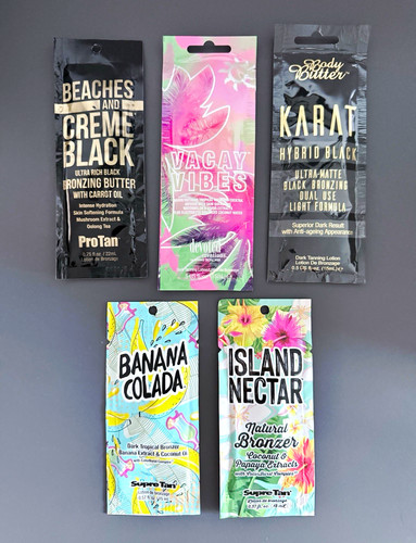 Sunbed tanning lotion sachets - sunbed,